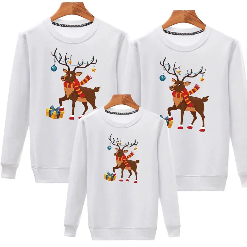 thumbnail image 1 of Conjunto familiar a juego con estampado de ciervos, sudaderas con capucha con estampado de manga larga para Navidad, sudadera para madre e hija, blusa, camisas para familia, 1 of 5