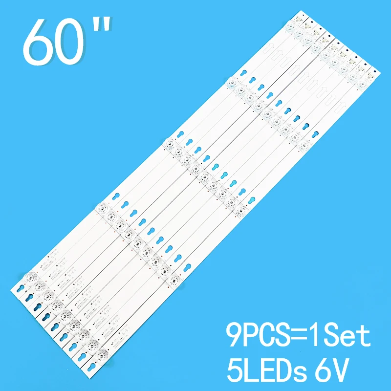 

Светодиодный bar для TCL U60V6026 60D2900 60A730U L60P2-UD 60U6700C 4C-LB6005-HR01J LVU600LG0T5 TOT_60D2900_9X5_3030C 60HR330M05A0 V4