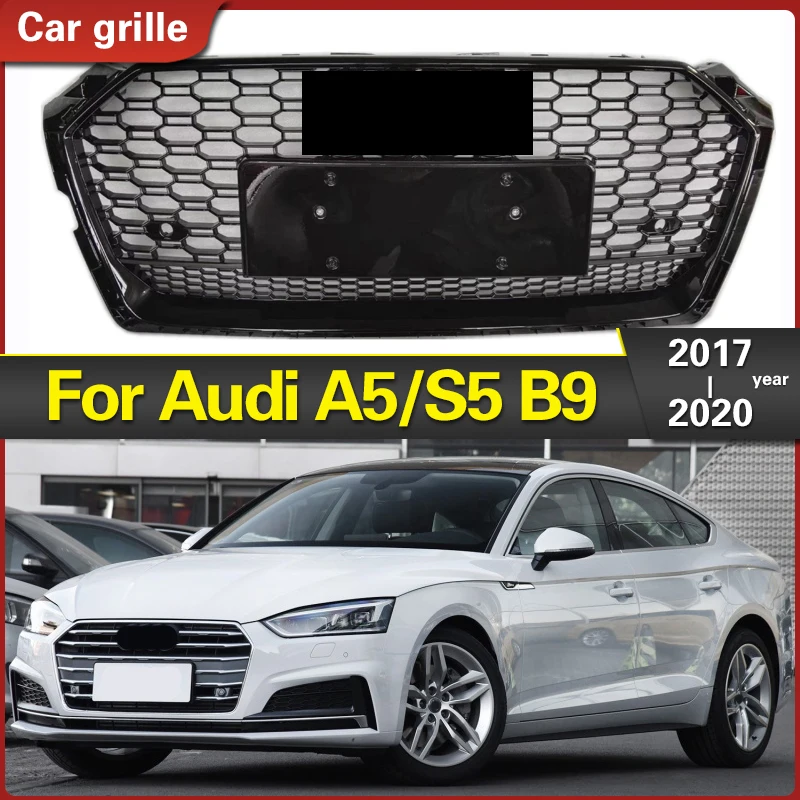 

Для RS5 стиль Передняя Спортивная Шестигранная сетка с сотовой блендой гриль черный для Audi A5/S5 B9 2017-2020 автомобильные аксессуары