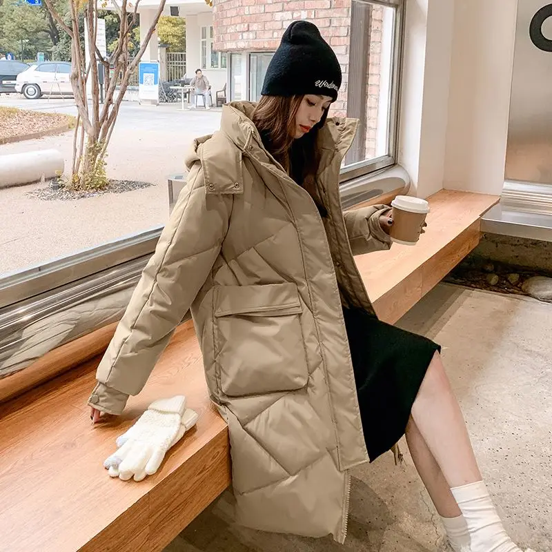 Thicken Feather Coats Women's Jacket Korean Women's Down Jacket Loose Long Down Coats Winter Women's Cold Coat Puffer Jacket