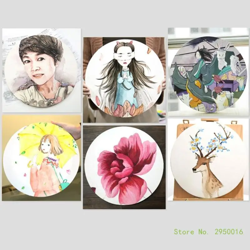 Blank Canvas Canvas Frame Round Oval Heart Shaped Stretched Painting Panel Boards Oil Paint Sketchpad