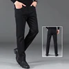 New Men Basic Versatile Black Denim Pants Male Formal Occasion Work Wear Denim Trousers Spring Autumn Concise Straight Leg Jeans 1