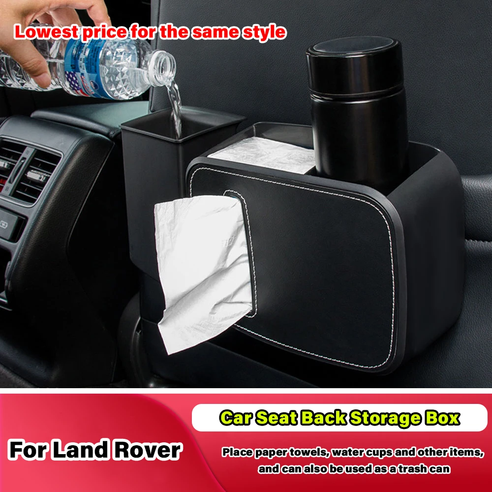 

Car Back Seat Storage Bag Rear Drink Kids Baby Bottle Holder Tissue Box Ashtray For Land Rover Range Discovery Velar Evoque SVR