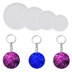 Round Epoxy Silicone Mould Keychains Resin Molds DIY Handmade Pendants Charms Crafts Jewelry Making Decorations Casting Tools