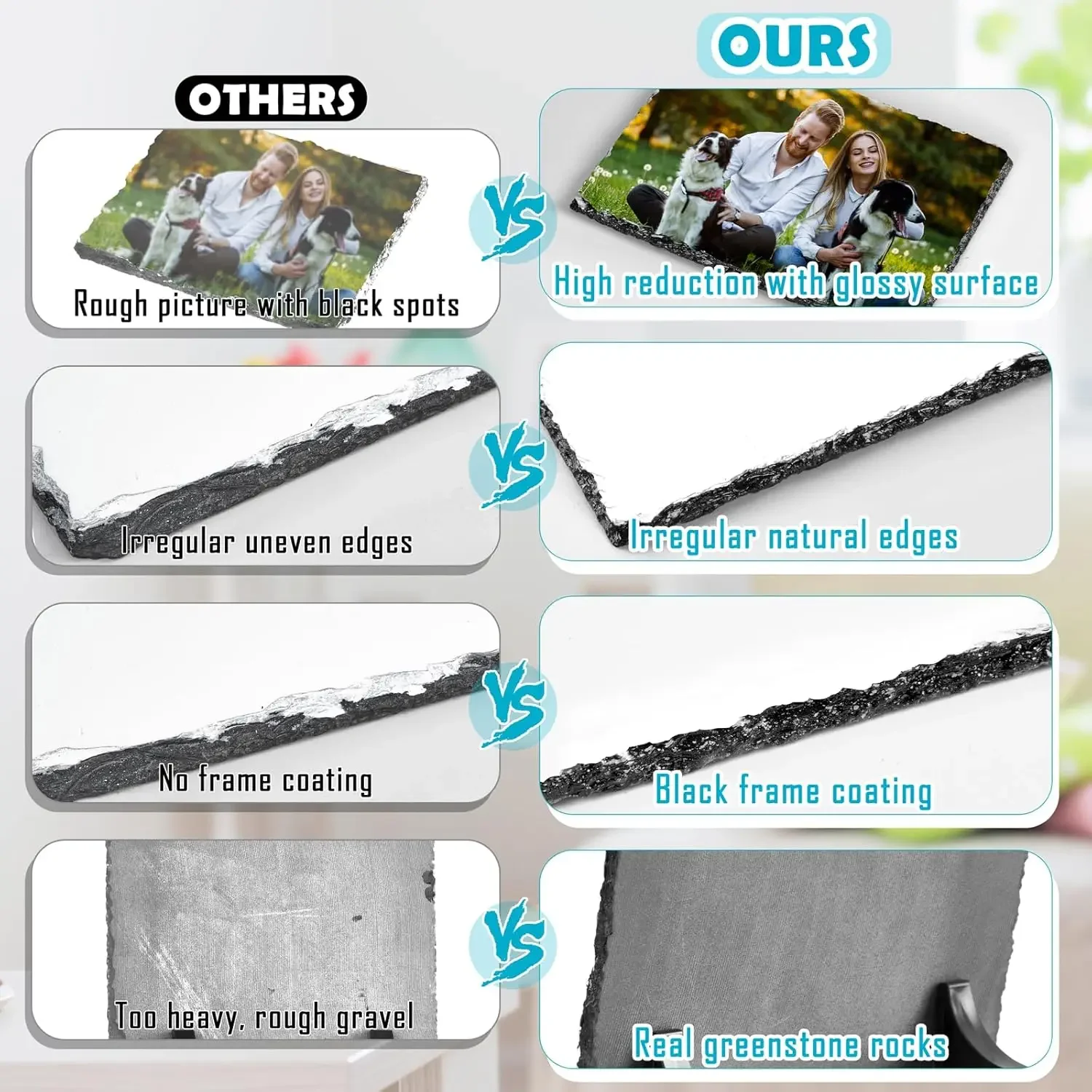 1 Pc Personalized Sublimation Slate Blank Rectangular Heat Transfer Photo Frame Display Stand Heat Tape DIY Projects photo frame