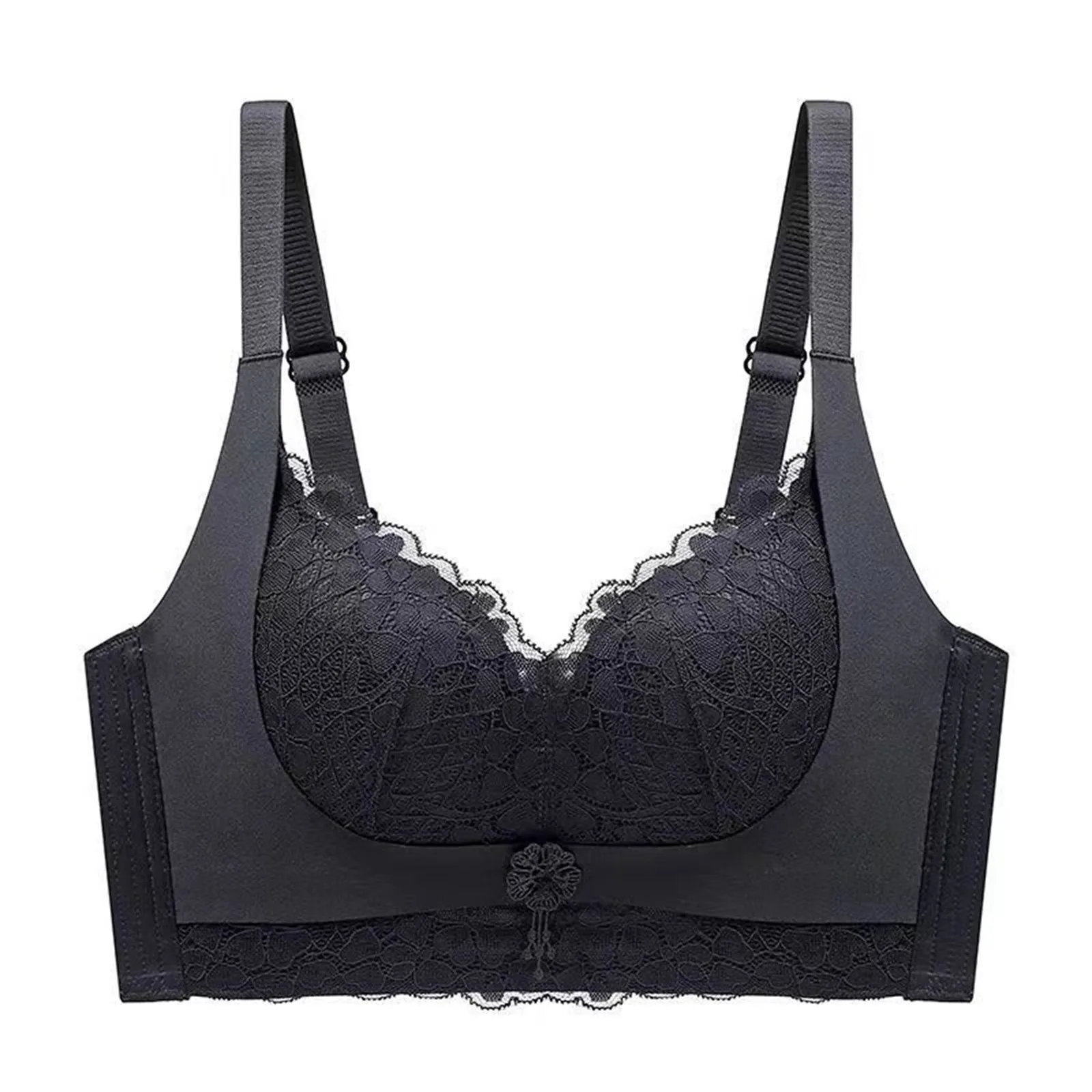 

Lace Lingerie Women'S Small Chest Gathered Without Steel Ring Sexy Comfortable Adjustable Side Breast Upper Bra Underwear