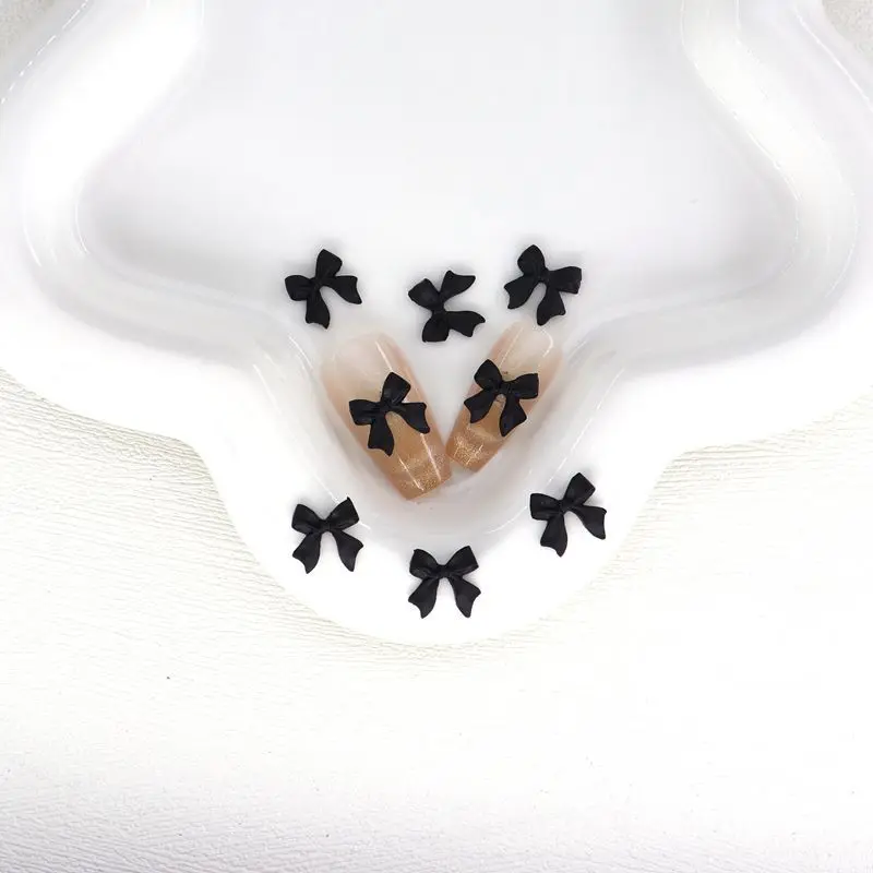 100PCS Hot Selling Ribbon Resin Bow 3D Mixed Outfit Beautiful Girl Nails DIY Accessories Nail Accessories Wholesale 3