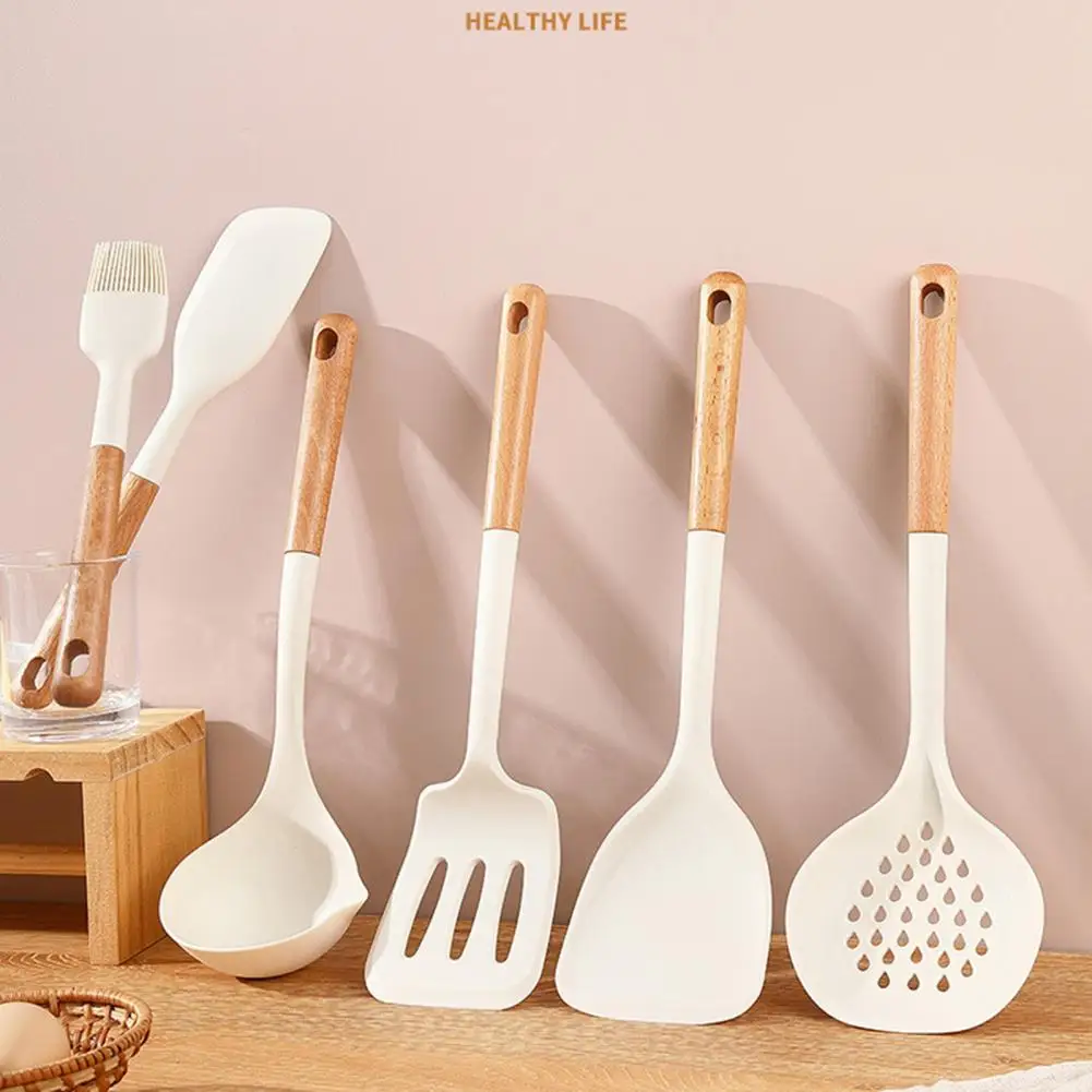 

Kitchen Essential Silicone Tool Silicone Spatula Bpa-free Silicone Kitchen Spatula Set with Wooden Handle Non-stick for Cooking