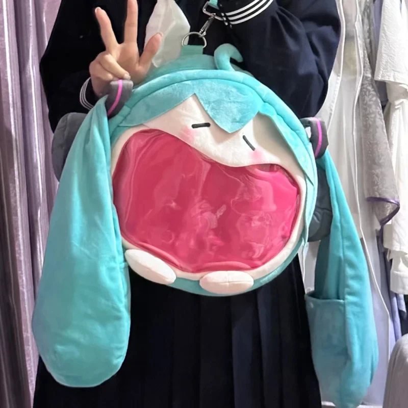 2024 hatsune miku Cartoon Umhängetasche kawaii schmerzhaftes Paket niedlichen Anime Mädchen Plüsch Rucksack Rucksack Studenten tasche Kinder Geschenk Spielzeug