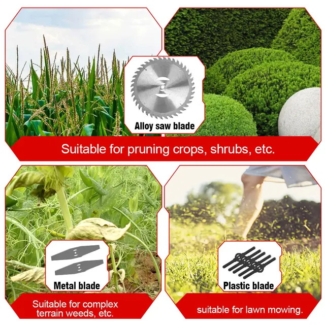 1500W 12000Prm Elektromos Fűnyíró Vezeték Nélküli Fűvágó Hossza Állítható Összecsukható Vágó Kerti Szerszámok Makita 18 V Akkumulátorhoz - Image 5