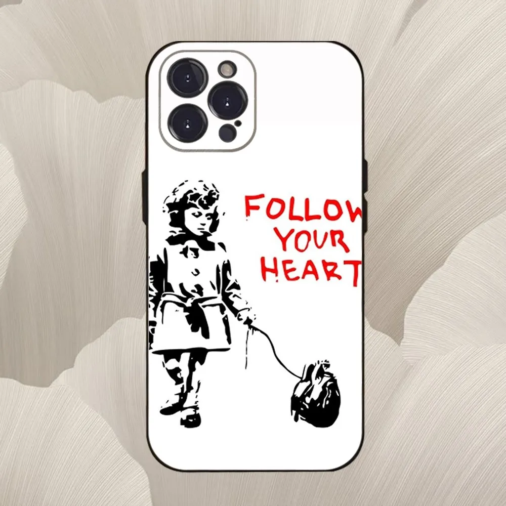 Street Art Graffiti-Themed Soft Black Phone Case Cover