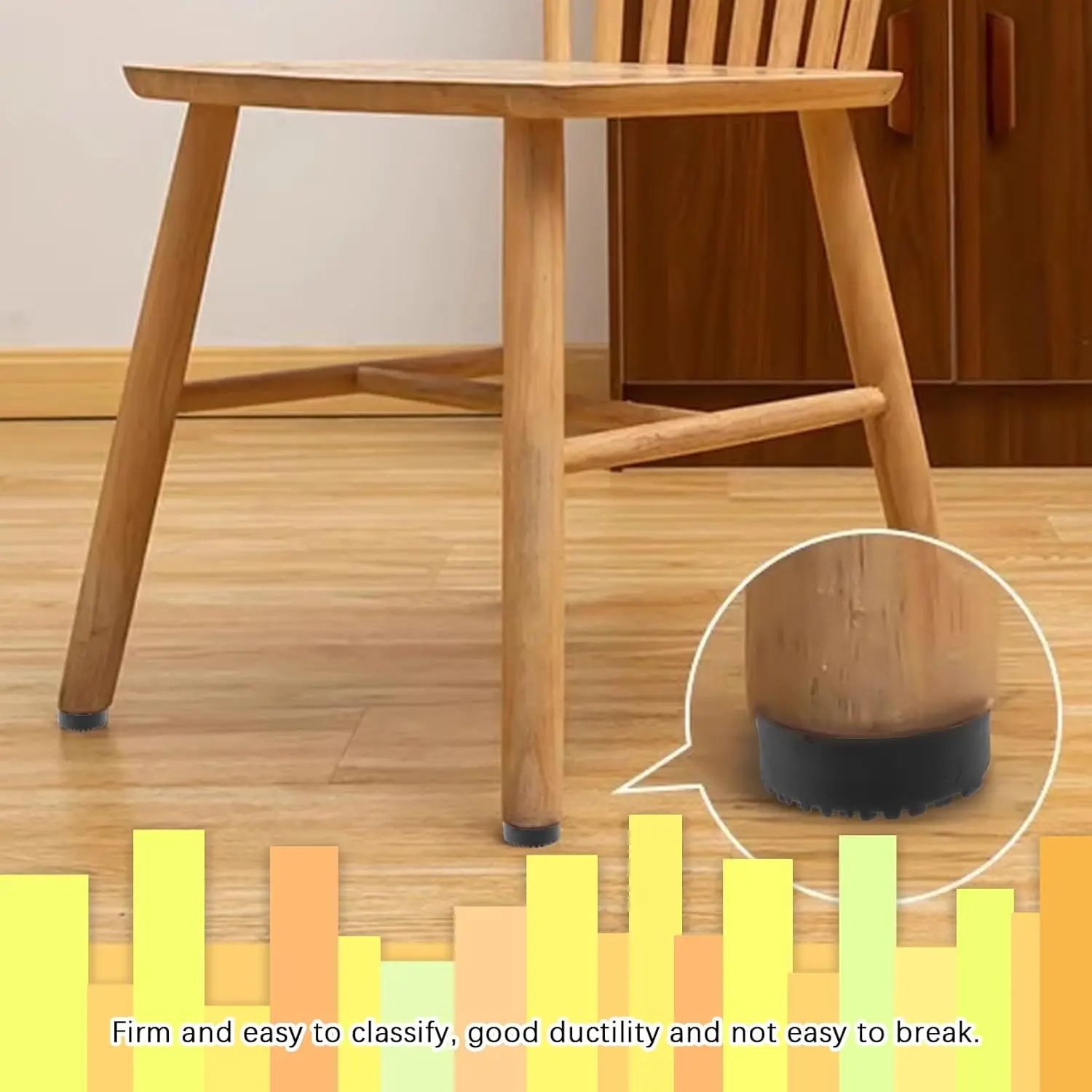 18/24/30MM Rubber Feet Non-Slip Round Furniture Pads with Screws for Table Chair Leg 12pcs