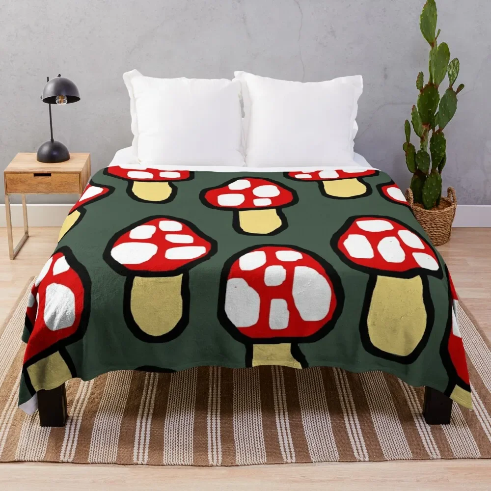 

Cute Abstract Forest Mushroom Pattern Throw Blanket Thin for winter Moving Decorative Throw Blankets