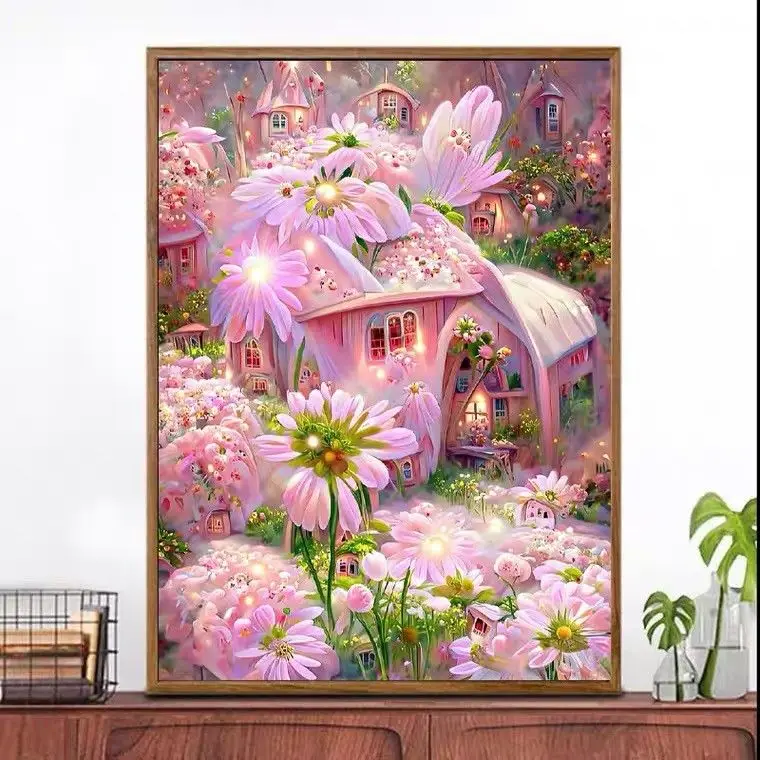 

Embroidered Dream Wonderland Daisy Pure Handmade Cross Embroidery Finished Product New Living Room, Bedroom, Beautiful Flower