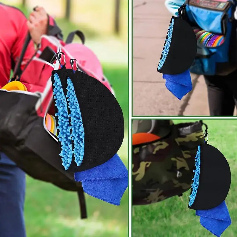 Disc Golf Cleaning Towel Portable Flying Ring Wiper Pocket Flying Ring Golf Towel Accessories For Men Women Disc Golfers