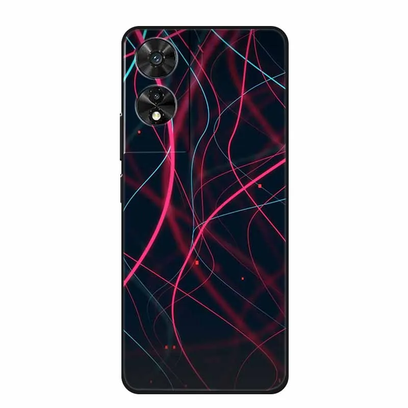 Black Geometric Silicone TPU Phone Case - Soft Back Cover Shield