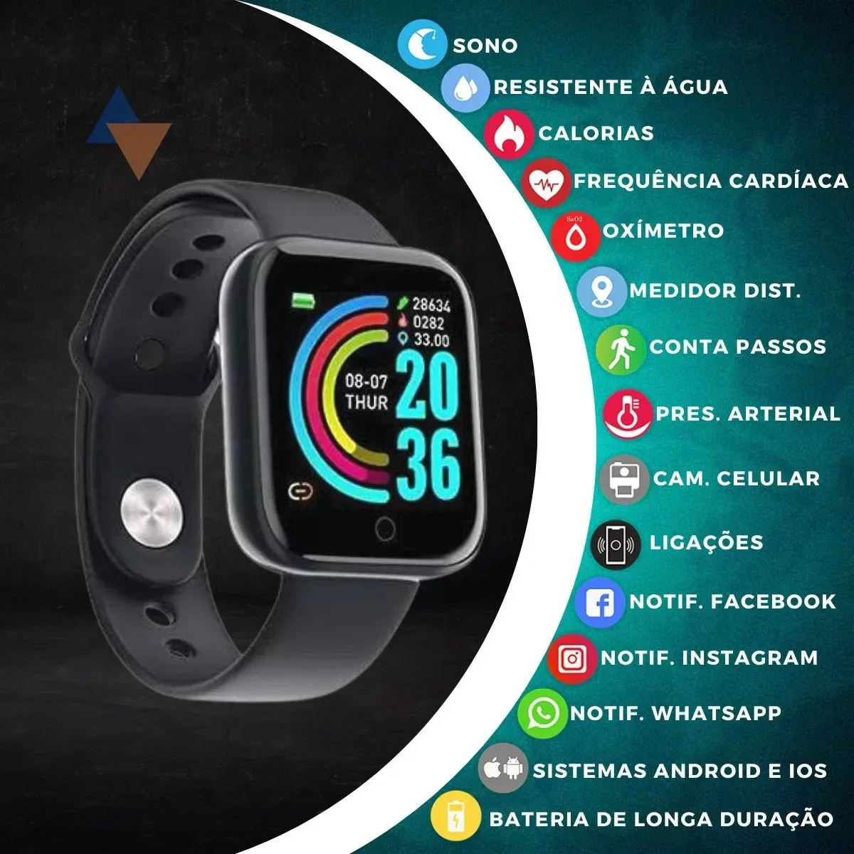 Smart Watch per uomo donna Sport Fitness Tracker contapassi cardiofrequenzimetro Smartwatch cifre orologio da polso 10 pezzi - Image 4