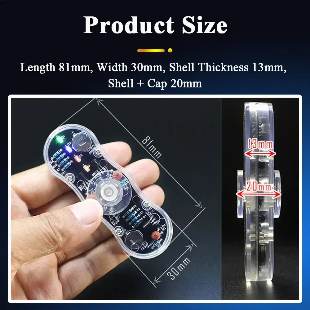 DIY LED 피젯 탑 전자 키트, 납땜 프로젝트 연습 납땜 어셈블리, DIY 전자 키트, 부품 컬러 라이트