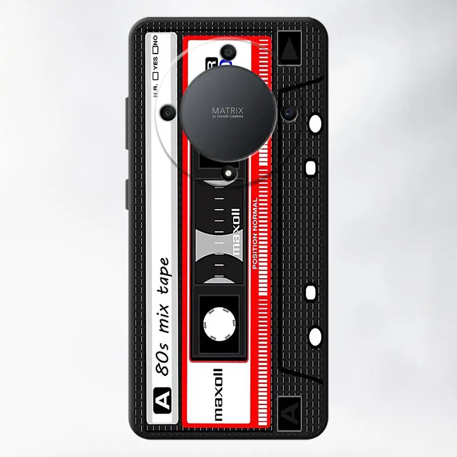 Vintage Cassette Music Black Soft Phone Case Cover