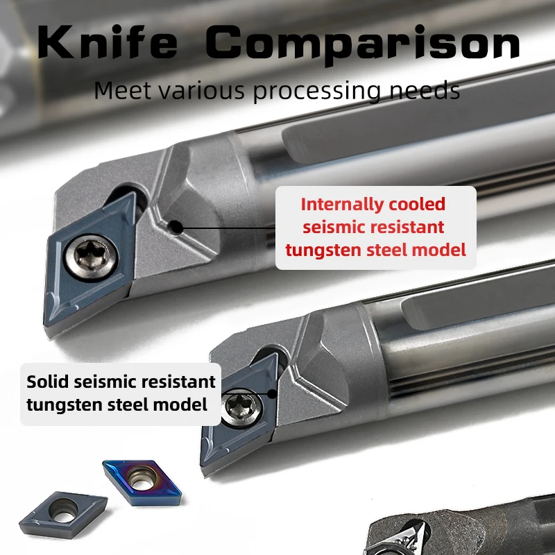 Internal Cooling CNC Boring Bar – C10K/C12M/C16Q Tungsten Steel Screw Boring Tool with DCMT07/DCMT11 Carbide Inserts for Lathe Machining 2