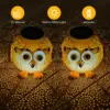 Owl Solar Lanterns Outdoor Waterproof Hanging Solar Lights Owl Gifts for Women Men Metal Decorative LED Owl Lanterns for Garden 4