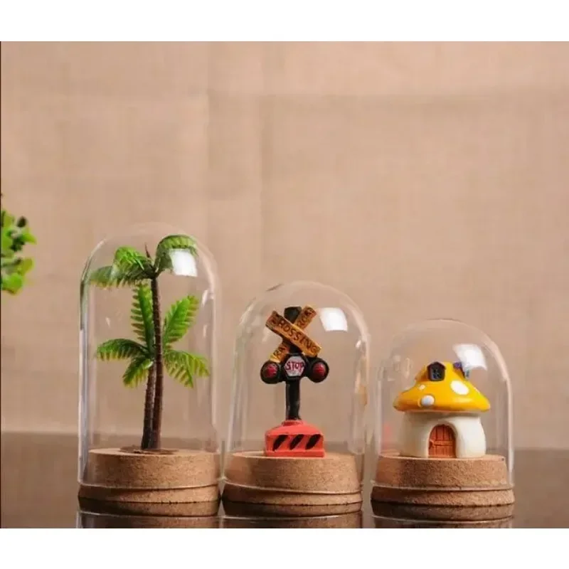 12pcs/1lot Yongsheng flower cork glass cover dust cover creative DIY glass products Empty Clear Glass Cloche Bell
