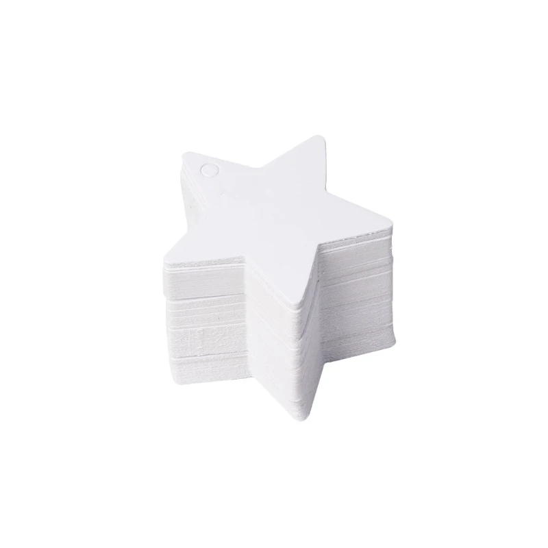 

100Pcs Star Blank Kraft Paper Card Hang Tag Label Christmas Wedding Crafts X3UC