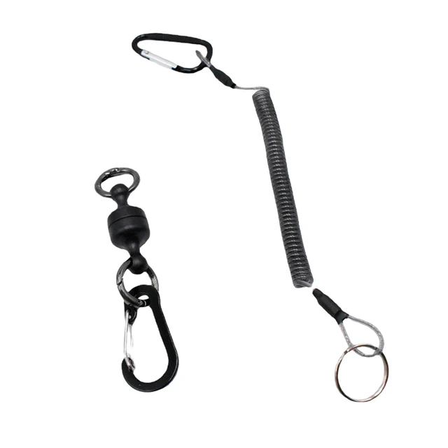 Fly Fishing Magnetic Net Release Holder with Fishing Coil Lanyard Carabiner  Net Holder Magnet Buckle Landing Net Connector