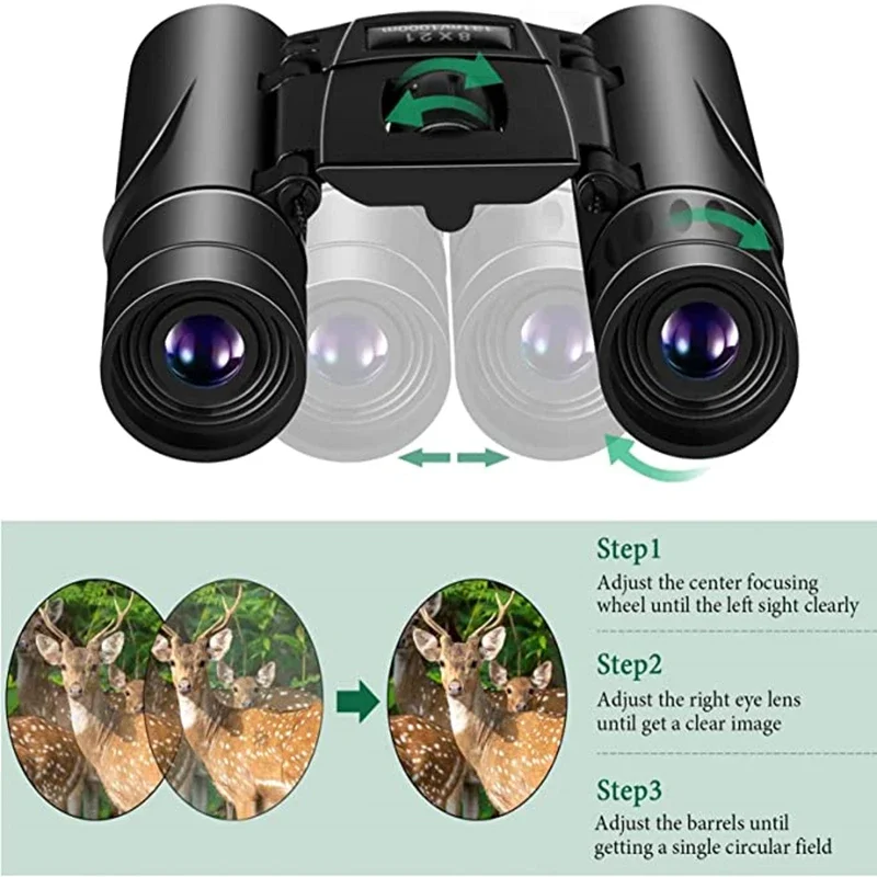 9000x25 HD Zoom Portable Powerful Binoculars Long Range BAK4 Telescope Jumelles Folding BAK4 Binoculars for Hunting Camping 6