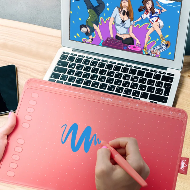 

Huion HS611 10x6 Inches Large Size Tilt Function Multimedia Keys Multiple Color Fashionable Graphics Drawing Pen Tablet