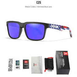 Unisex Medium Polarized Outdoor Sunglasses (C25 blue mirror)