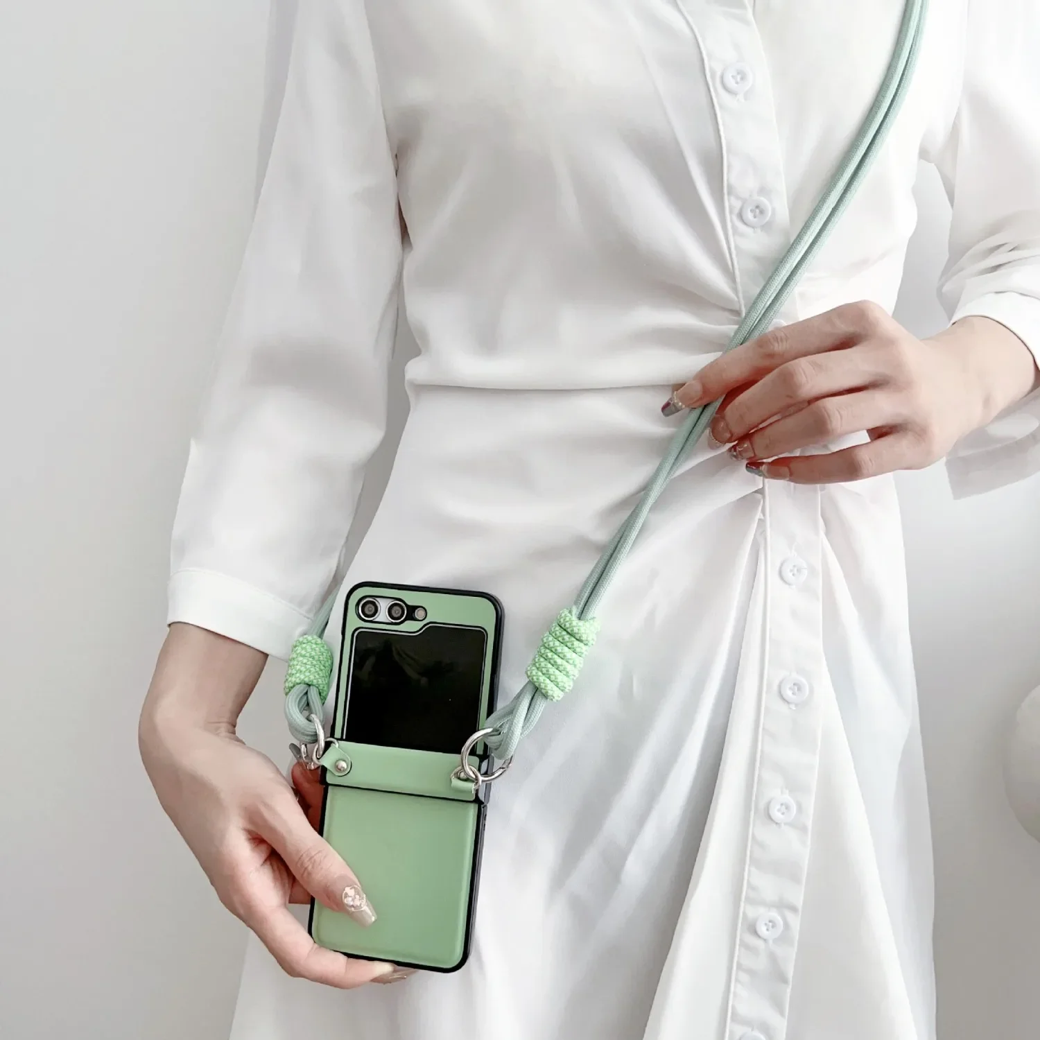 Crossbody Wrist Strap PU Leather Shockproof Phone Case