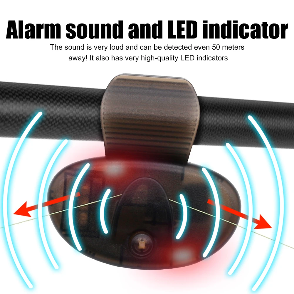 1-10pcs LED Indicador with Loud Sound Bell Clip Fish Illuminated Bite Indicator Sensitive Electronic Indicator Fishing Accessory
