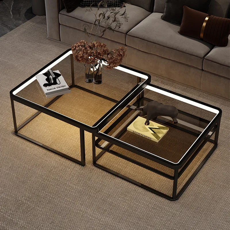 

Minimalist Center Coffee Tables Square Design Living Room Center Large Coffee Tables Space Saving Table Basse De Salon Furniture