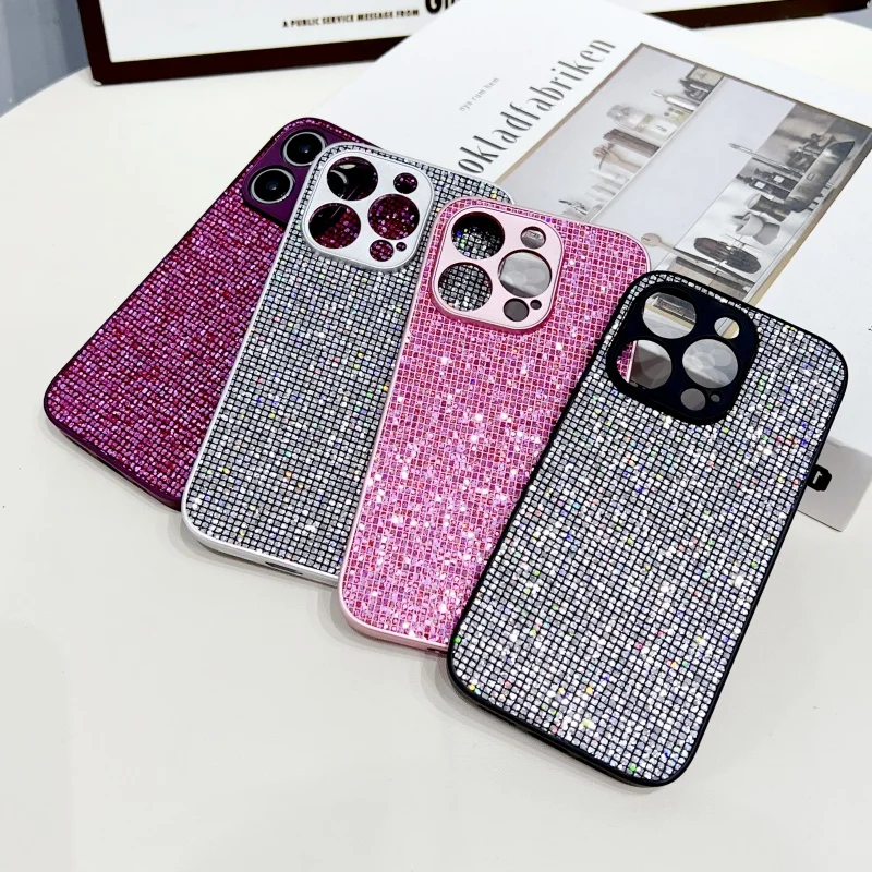 Shockproof Aurora Shiny Diamond Case with Camera Protection Cover