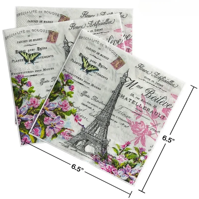 Titan butterfly element party decoration disposable paper placemats 20pcs 33*33cm colorful napkins
