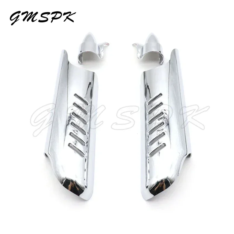 Chrome Lower Fork Leg Cover Deflectors – Pair For Harley Road Glide FLHT Road King