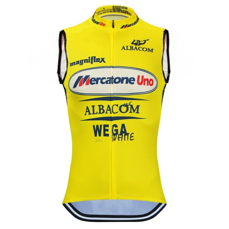 Cycling Vest Marco Pantani Cycling Windvest Bike Wind Vest Team Mercatone Uno Summer Wind Gilet Duick-Dry Cloth