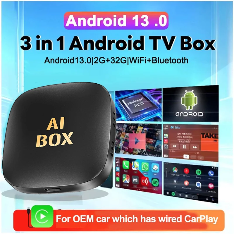2 In 1 Wireless CarPlay & Android Auto Adapter, Compatible With Wired Car Playandroid Auto Carplay Wireless Convert From Carplay Aibox Wired To Wireless Bluetooth Adapter Compatible With