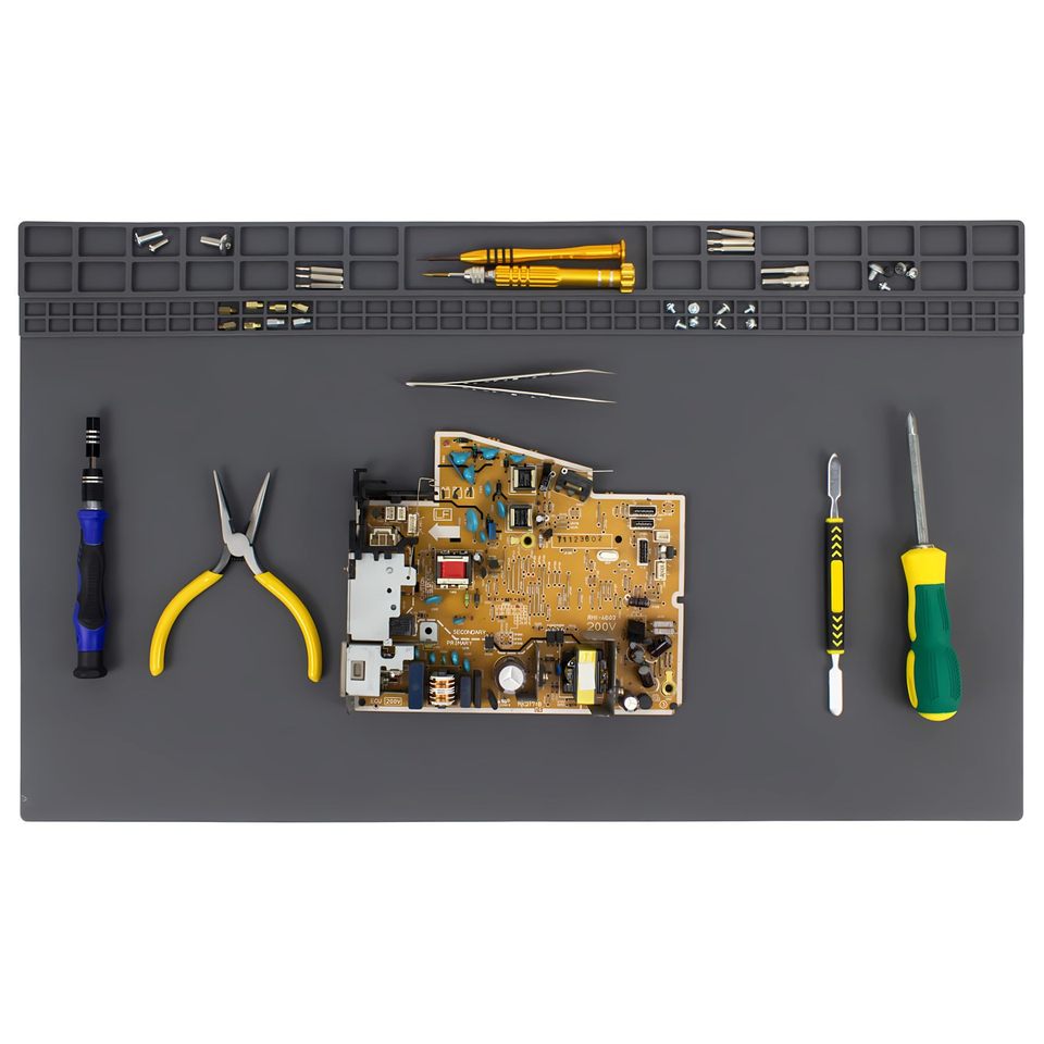 Large Soldering Mat Premium Silicone 932Â°F Heat Resistant Repair Mat  Work Pad Desk Platform for BGA Soldering Phone Repair