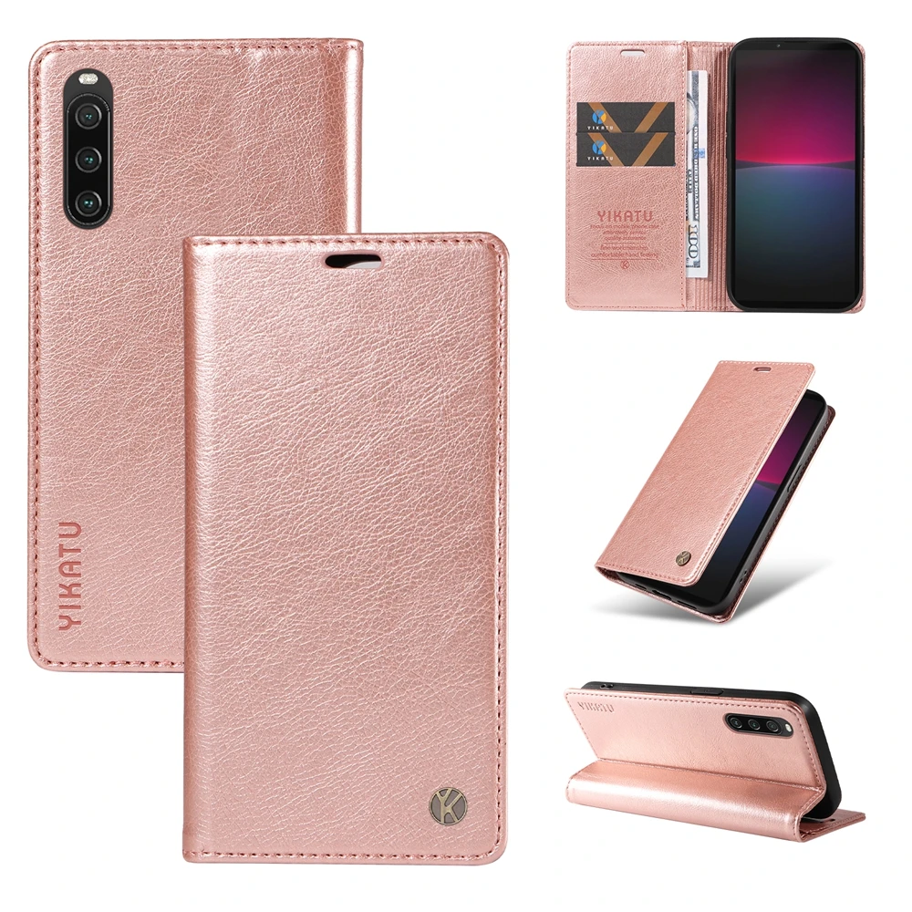 Premium Litchi Stria Leather Magnetic Wallet Flip Case