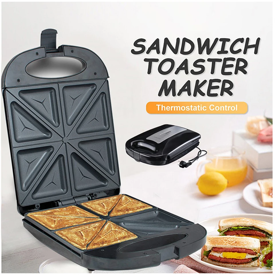 SK126 Home Mini Electric 8pcs Egg Bread Sandwich Waffle Toast Dash Pocket  Panini Press Grill Maker Machine Nonstick 1200W - AliExpress