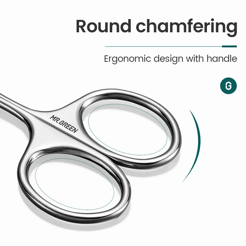 MR.GREEN Eyebrow Scissors Curved Blade Cuticle Scissors Professional Stainless Steel Manicure Trimmer Hair Remover Tool 6