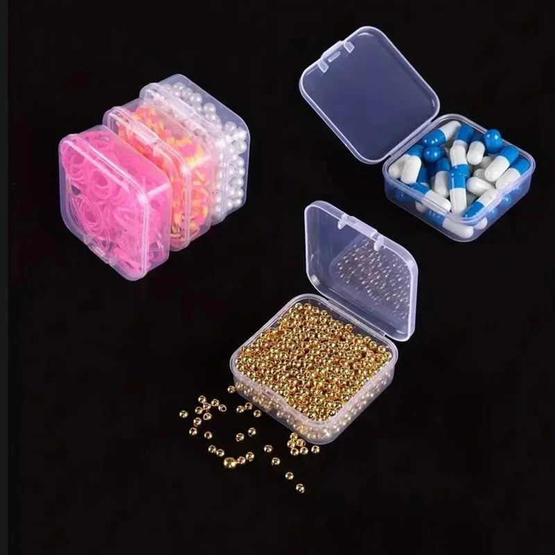 Transparent Plastic Box, Paper Clip Packaging Box, Girls' Accessories, Portable Handheld, Handmade Materials Desktop Storage Box
