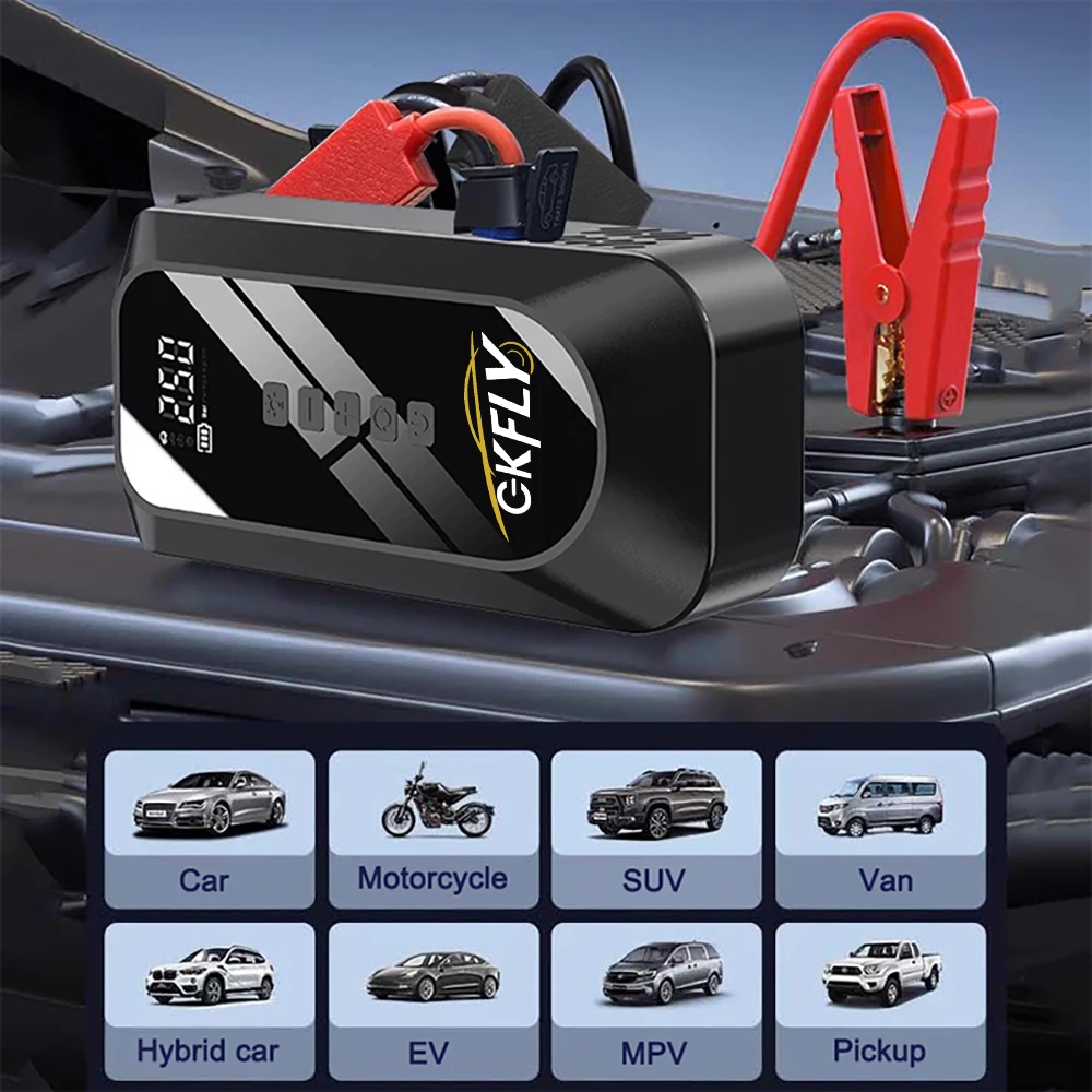 GKFLY Jump Starter 4 in 1 Pump Air Compressor 2000A Power Bank 12V Digital Tire Inflator 150PSI Emergency Battery Booster car jump starter jump starter