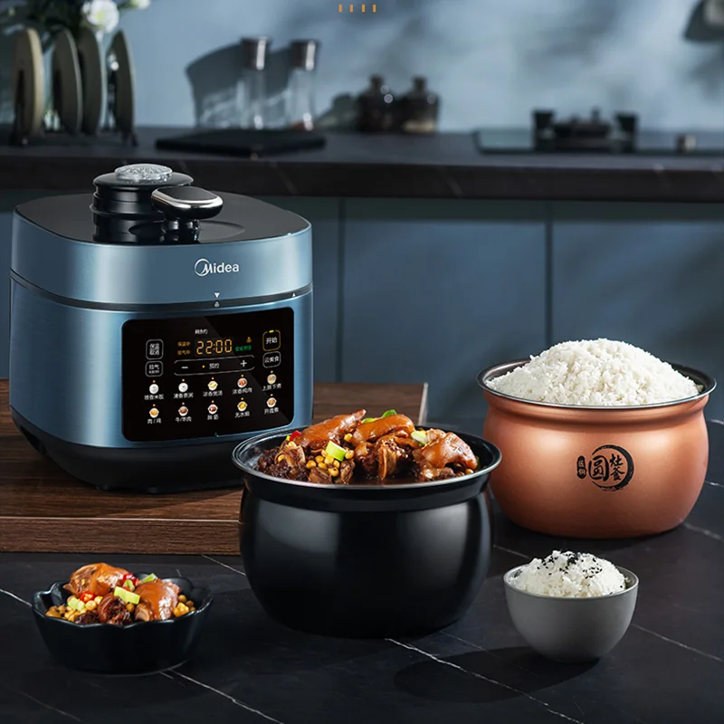 4.8L Electric Pressure Cooker Household 2 Liner Pressure Cooker Multicooker Stew Meat Soup Porridge Slow Cooker Home Rice Cooker