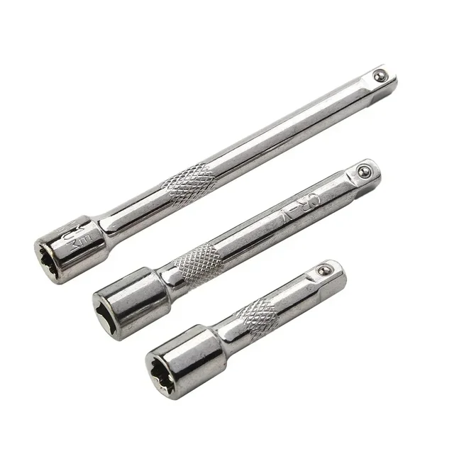 1/4 Inch Extender Bar Ratchet Socket Wrench Adapter 50/75/100MM Chromed Steel Extension Sleeve Wrench DIY Hand Repair Tools Set 2