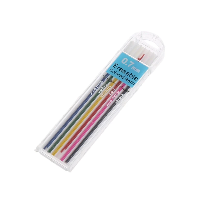 

1 Box 0.7mm Colored Mechanical Pencil Refill Lead Erasable Student Stationary