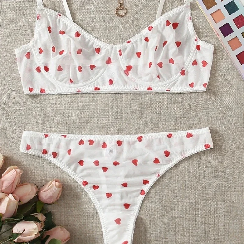 Ensemble de lingerie transparente pour femmes, sous-vêtements féminins, shorts de corps, soutien-gorge push-up, sous-vêtements sexy
