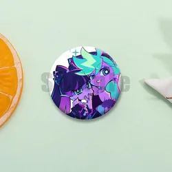 Cute Anime - Inspired Panty & Stocking Coin Brooch Lapel Pin - Playful Cartoon Jewelry Badge and Ornament Gift - 58mm (Style 24)